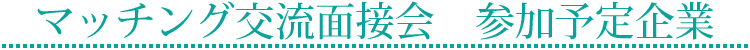 マッチング交流面接会　参加予定企業